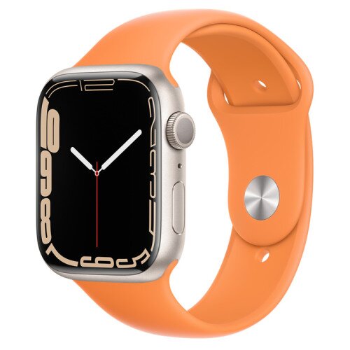 Apple Watch Series 7 Starlight Aluminum Case with Sport Band - Marigold - 45mm