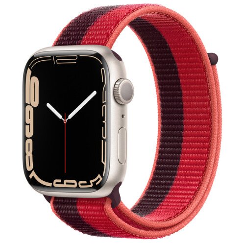 Apple Watch Series 7 Starlight Aluminum Case with Sport Loop - Product Red - 45mm