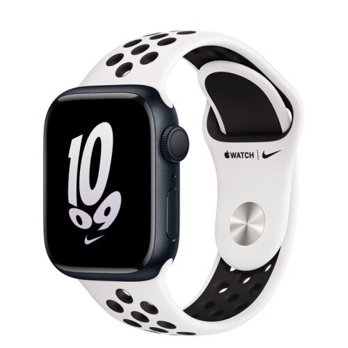 Apple Watch Series 8 - 41mm Midnight Aluminum Case with Summit White/Black Nike Sport Band - M/L
