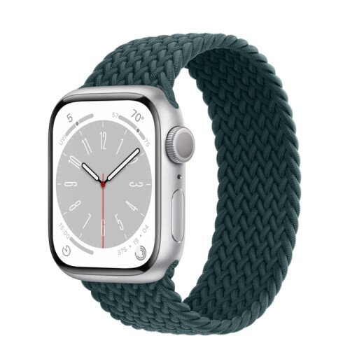 Apple Watch Series 8 Silver Aluminum Case with Braided Solo Loop