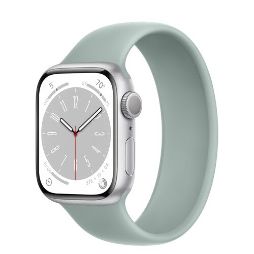 Apple Watch Series 8 - 41mm Silver Aluminum Case with Succulent Solo Loop - Size-8