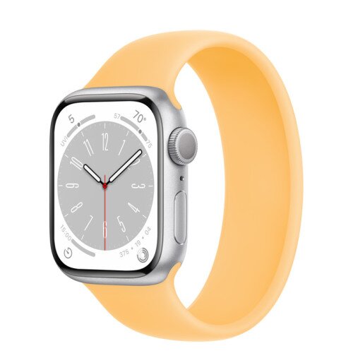 Apple Watch Series 8 - 41mm Silver Aluminum Case with Sunglow Solo Loop - Size-9