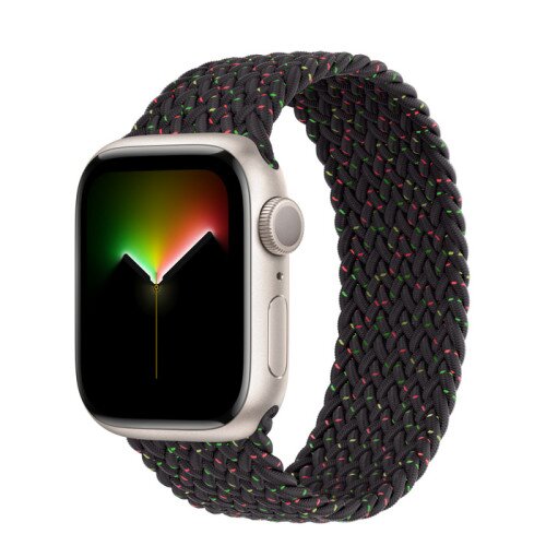 Apple Watch Series 8 - 41mm Starlight Aluminum Case with Black Unity Braided Solo Loop - Size-6