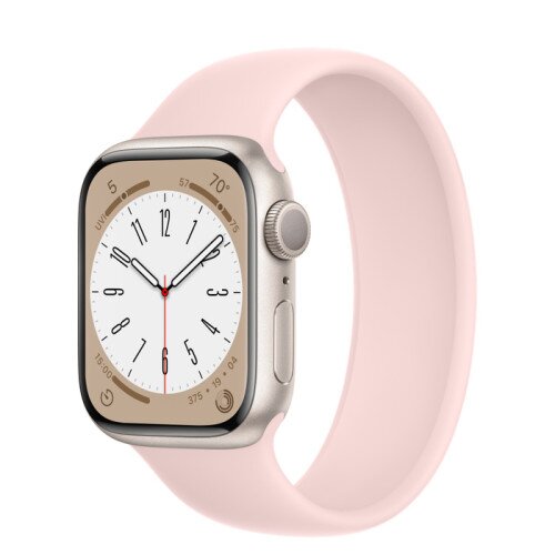 Apple Watch Series 8 - 41mm Starlight Aluminum Case with Chalk Pink Solo Loop - Size-9