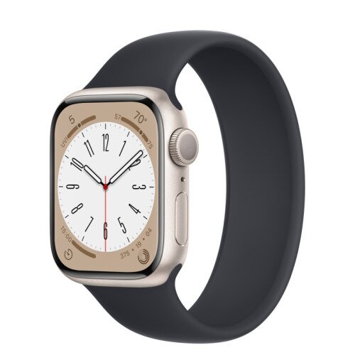 Apple Watch Series 8 - 41mm Starlight Aluminum Case with Midnight Solo Loop - Size-3