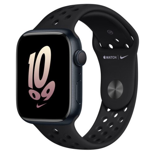 Apple Watch Series 8 - 45mm Midnight Aluminum Case with Black/Black Nike Sport Band - M/L