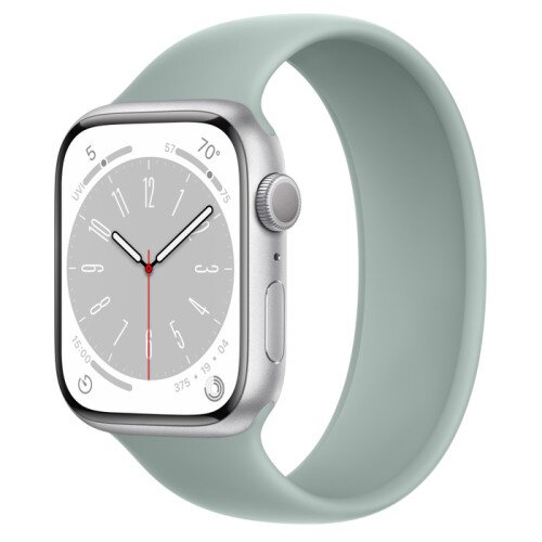 Apple Watch Series 8 - 45mm Silver Aluminum Case with Succulent Solo Loop - Size-7