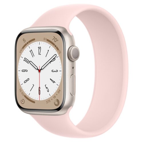 Apple Watch Series 8 - 45mm Starlight Aluminum Case with Chalk Pink Solo Loop - Size-6