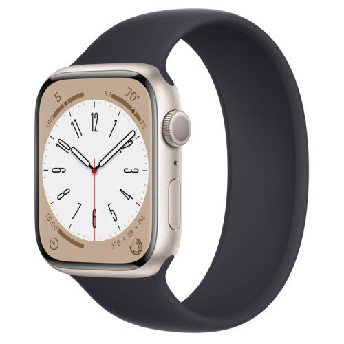 Apple Watch Series 8 - 45mm Starlight Aluminum Case with Midnight Solo Loop - Size-4