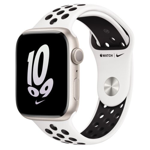 Apple Watch Series 8 - 45mm Starlight Aluminum Case with Summit White/Black Nike Sport Band - S/M