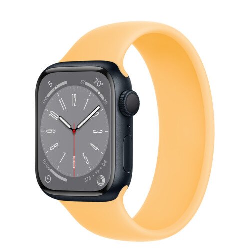 Apple Watch Series 8 - 41mm Midnight Aluminum Case with Sunglow Solo Loop - Size-3