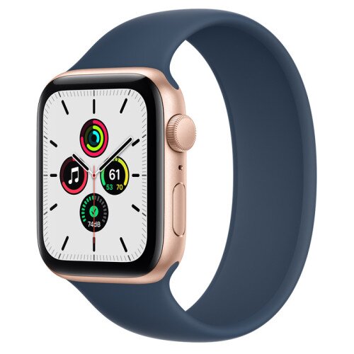 Apple Watch Series SE Gold Aluminum Case with Solo Loop - Abyss Blue - 44mm - 4