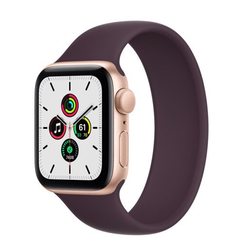 Apple Watch Series SE Gold Aluminum Case with Solo Loop - Dark Cherry - 40mm - 9