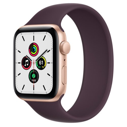Apple Watch Series SE Gold Aluminum Case with Solo Loop - Dark Cherry - 44mm - 5