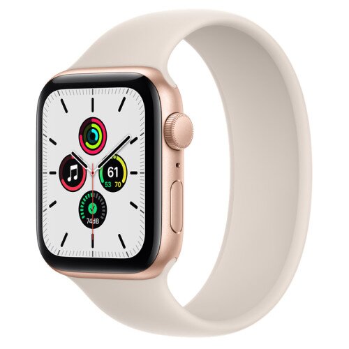 Apple Watch Series SE Gold Aluminum Case with Solo Loop - Starlight - 44mm - 10