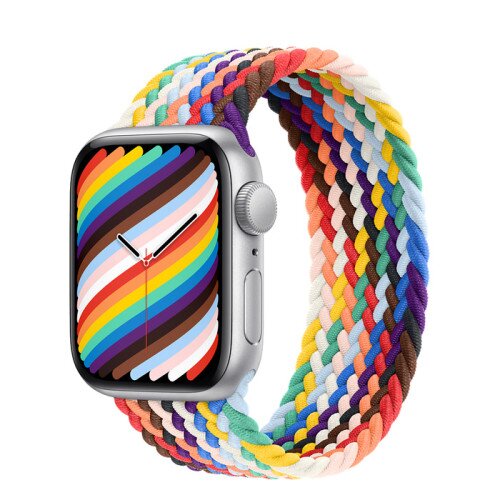 Apple Watch Series SE Silver Aluminum Case with Braided Solo Loop - Pride Edition - 40mm - 8