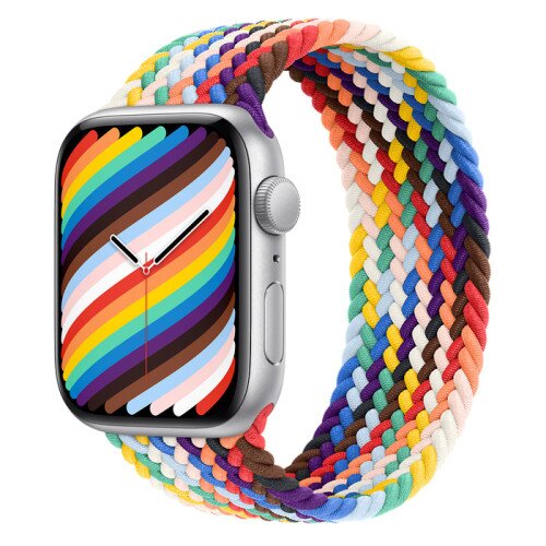 Apple Watch Series SE Silver Aluminum Case with Braided Solo Loop - Pride Edition - 44mm - 7