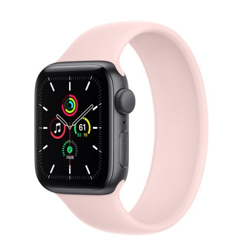 Apple Watch Series SE Space Gray Aluminum Case with Solo Loop - Chalk Pink - 40mm