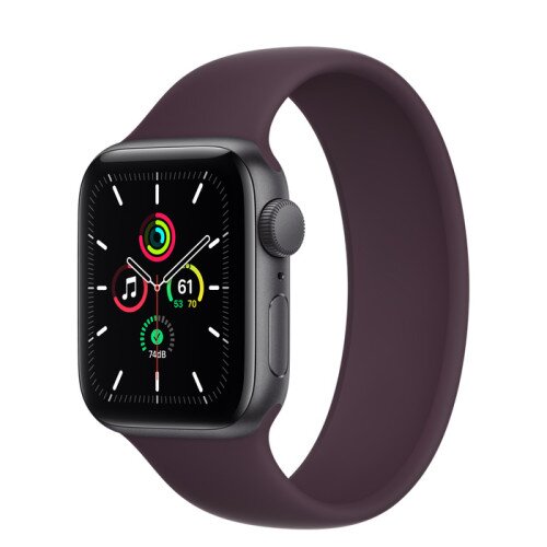 Apple Watch Series SE Space Gray Aluminum Case with Solo Loop - Dark Cherry - 40mm
