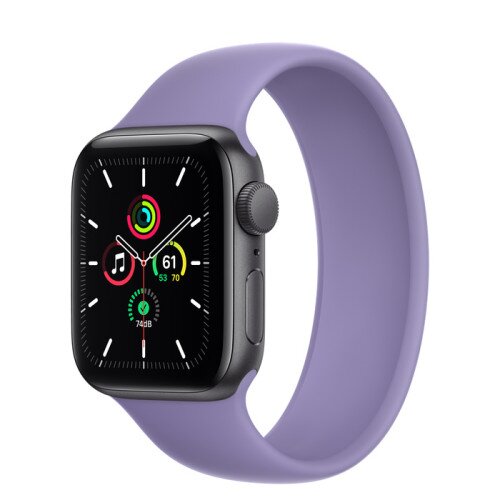 Apple Watch Series SE Space Gray Aluminum Case with Solo Loop - English Lavender - 40mm