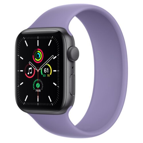 Apple Watch Series SE Space Gray Aluminum Case with Solo Loop - English Lavender - 44mm