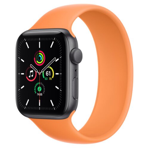 Apple Watch Series SE Space Gray Aluminum Case with Solo Loop - Marigold - 44mm