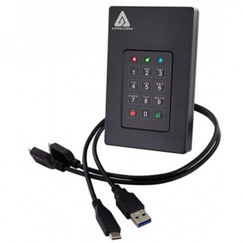 Apricorn Aegis Fortress L3 USB Portable External Hard Drive - 5TB