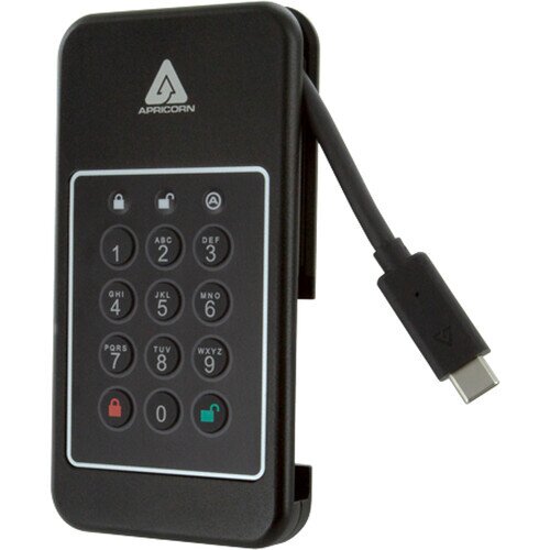 Apricorn Aegis NVX Hardware-Based 256-Bit Encrypted Portable Hard Drive - 1TB