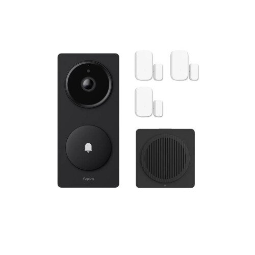 Aqara Doorbell Camera Hub G410 with 3 Door and Window Sensor - Black