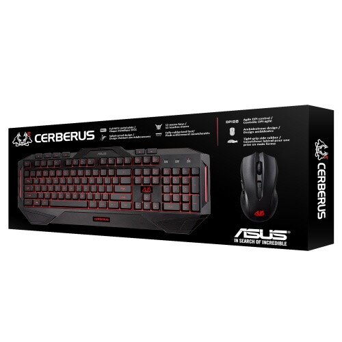 ASUS Cerberus Combo LED Backlit USB Gaming Keyboard with Gaming Mouse