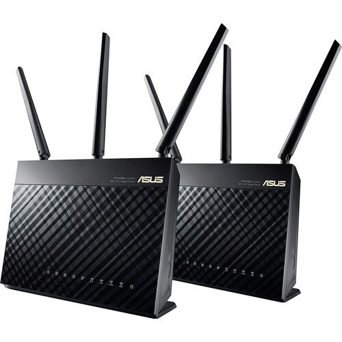 ASUS RT-AC68U Dual-Band 3x3 AC1900 Wifi 4-Port Gigabit Router - 2-Pack