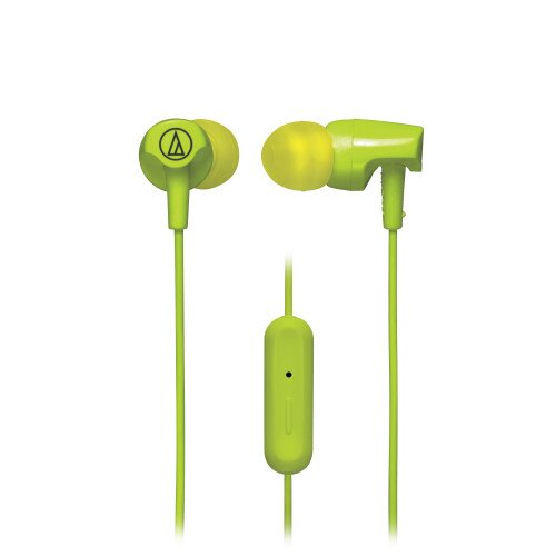 Audio-Technica ATH-CLR100iS SonicFuel In-Ear Headphones with In-line Mic & Control - Lime Green