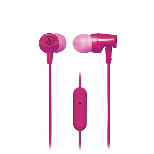 Audio-Technica ATH-CLR100iS SonicFuel In-Ear Headphones with In-line Mic & Control - Pink