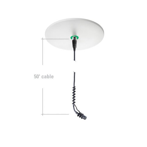 Audio-Technica ATND933aC Cardioid Condenser Hanging Microphone with Dante Network Output Power Module