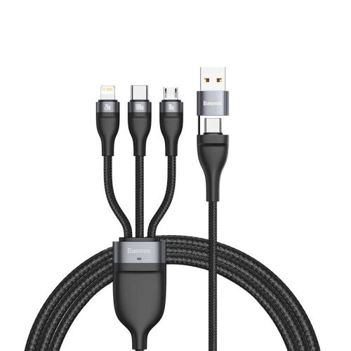 Baseus Flash Series Two-for-three Fast Charging Data Cable U+C to M+L+C 100W