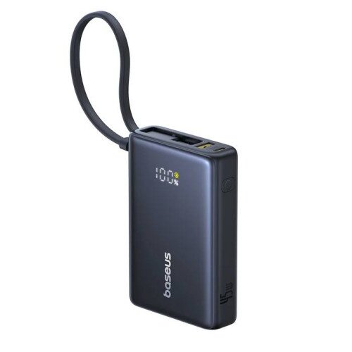 Baseus Picogo Power Bank 45W 10000mAh With Built-in Cable - Black