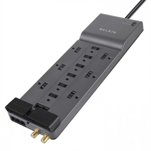 Belkin 12-Outlet Surge Protector Phone/Ethernet/Coax Protection, 10 ft. Cord