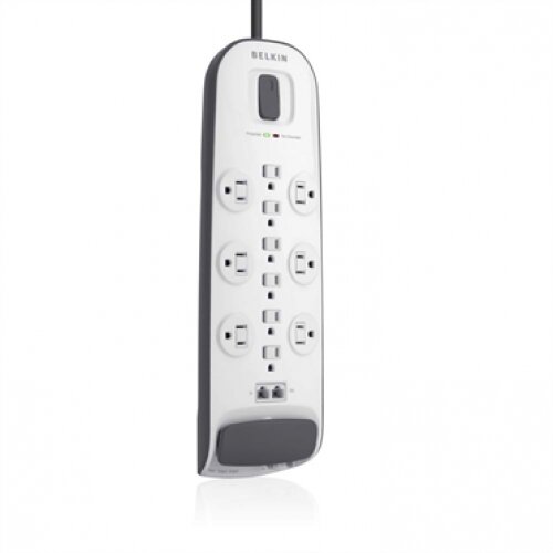 Belkin 12-Outlet Surge Protector with 8 ft Power Cord with Cable/Satellite Protection - White