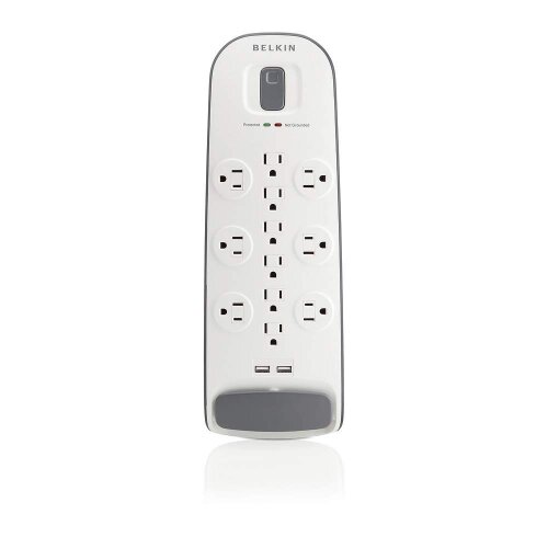 Belkin 12 Outlet Surge Protector with USB Charging - White