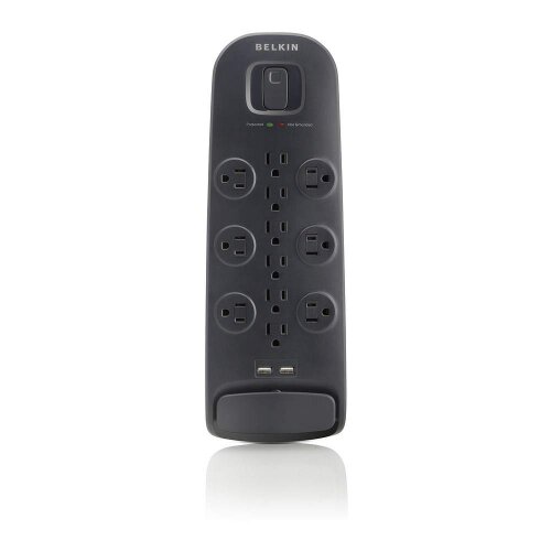Belkin 12 Outlet Surge Protector with USB Charging - Black