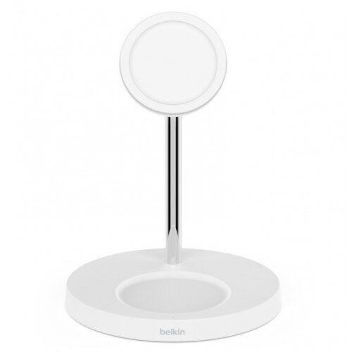 Belkin BOOST CHARGE PRO 2-in-1 Wireless Charger Stand with MagSafe 15W - White