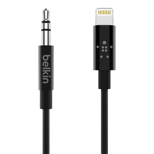 Belkin 3.5 mm Audio Cable With Lightning Connector - 3.0 - Feet - Black