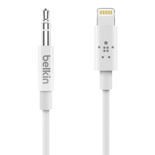 Belkin 3.5 mm Audio Cable With Lightning Connector - 3.0 - Feet - White