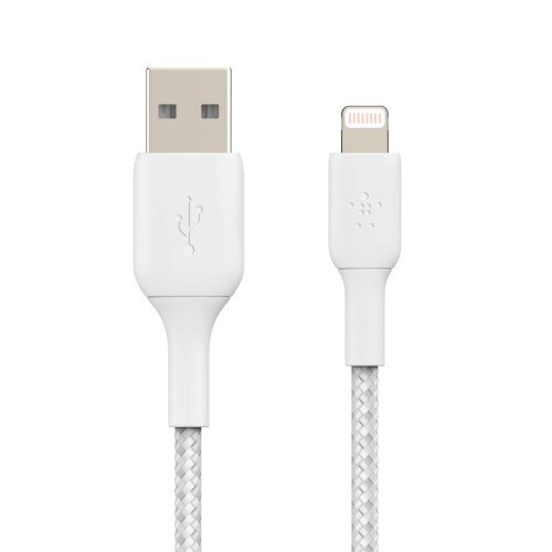 Belkin Boost Charge Braided Lightning to USB-A Cable - 15.0 - Centimeters - White
