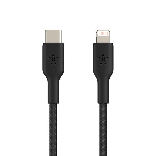Belkin Boost Charge Braided USB-C to Lightning Cable - 1.0 - Meter - Black