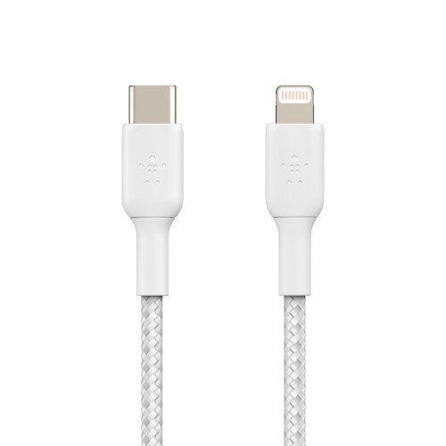 Belkin Boost Charge Braided USB-C to Lightning Cable - 1.0 - Meter - White