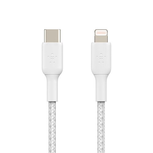 Belkin Boost Charge Braided USB-C to Lightning Cable - 2.0 - Meters - White