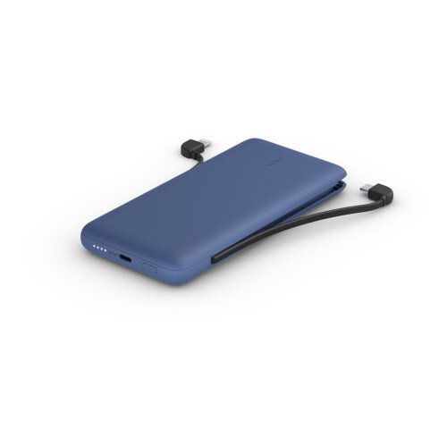 Belkin BOOST CHARGE Plus 10K USB-C Power Bank with Integrated Cables - Blue