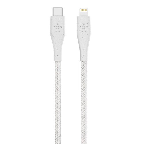 Belkin Boost Charge USB-C Cable with Lightning Connector + Strap (made with DuraTek) - White