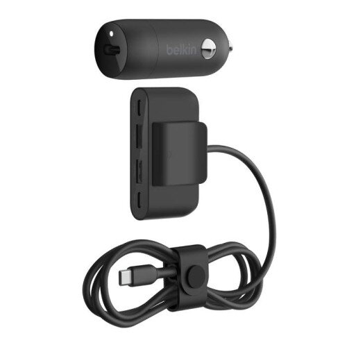 Belkin BoostCharge 30W USB-C Car Charger + 4-Port USB Power Extender
